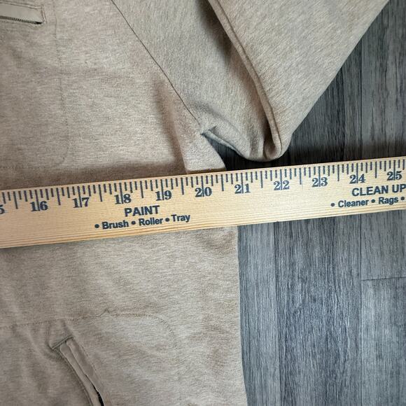 Charter Club XL Beige Zip Hoodie Jacket Cotton Blend Hooded Pockets Korea - Picture 5 of 5